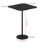 24" Tall Black Square Pub Table with Marble Base, Small Bar Table for Home Bar & Kitchen